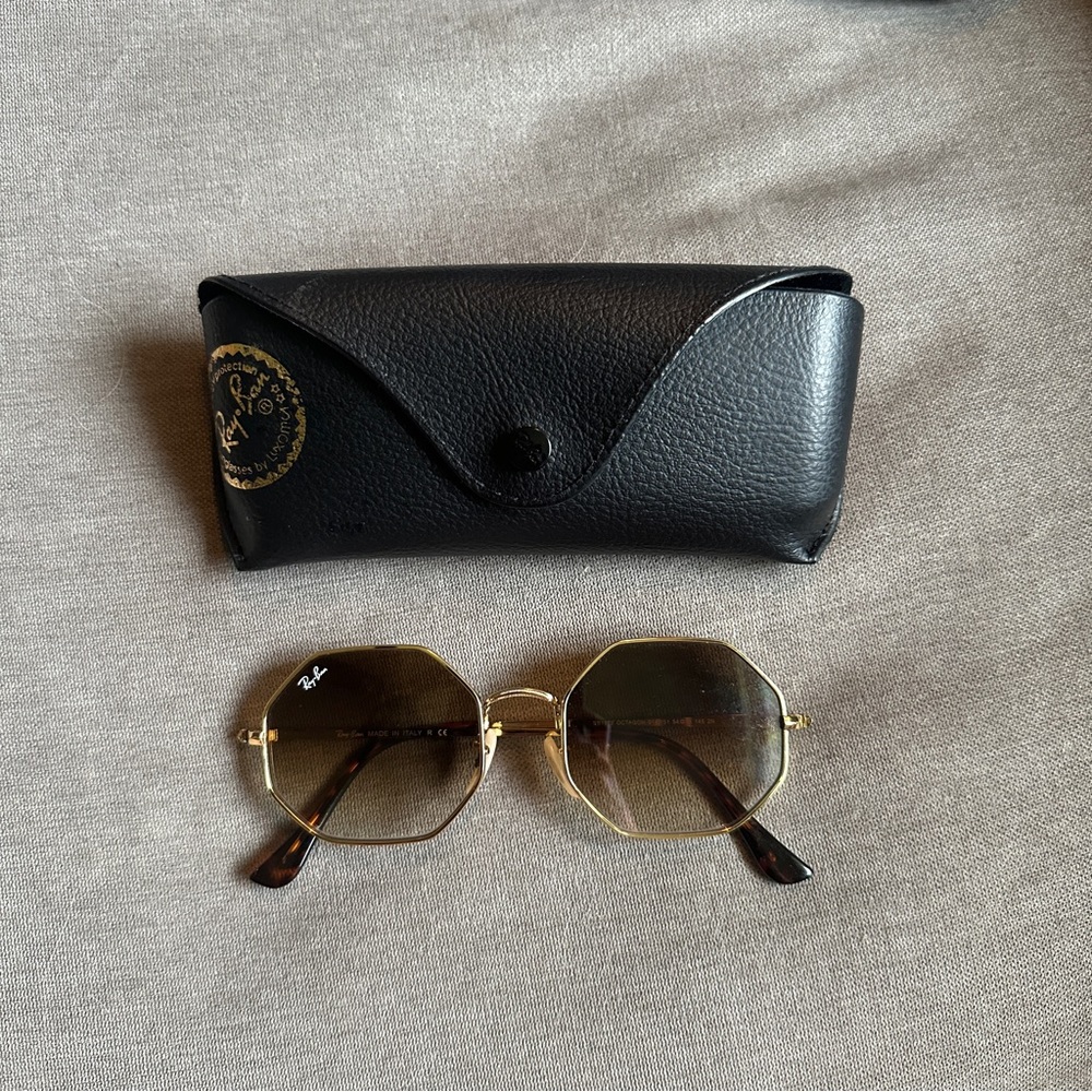 Gold Hexagon Ray Bans